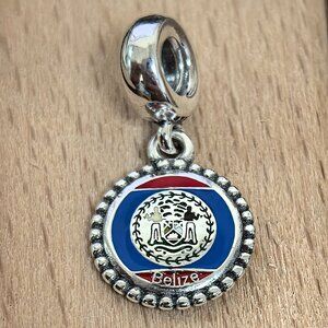Pandora Belize Flag Exclusive Dangle Charm Pendant, S925 Silver Bracelets